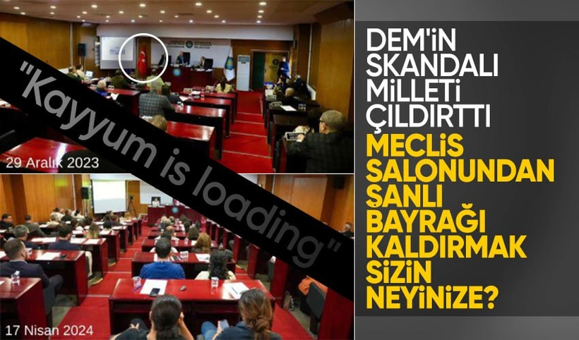 Diyarbakır'da DEM'den skandal hareket! Belediye meclis salonundan Türk bayrağı kaldırıldı, tepkiler büyüyor