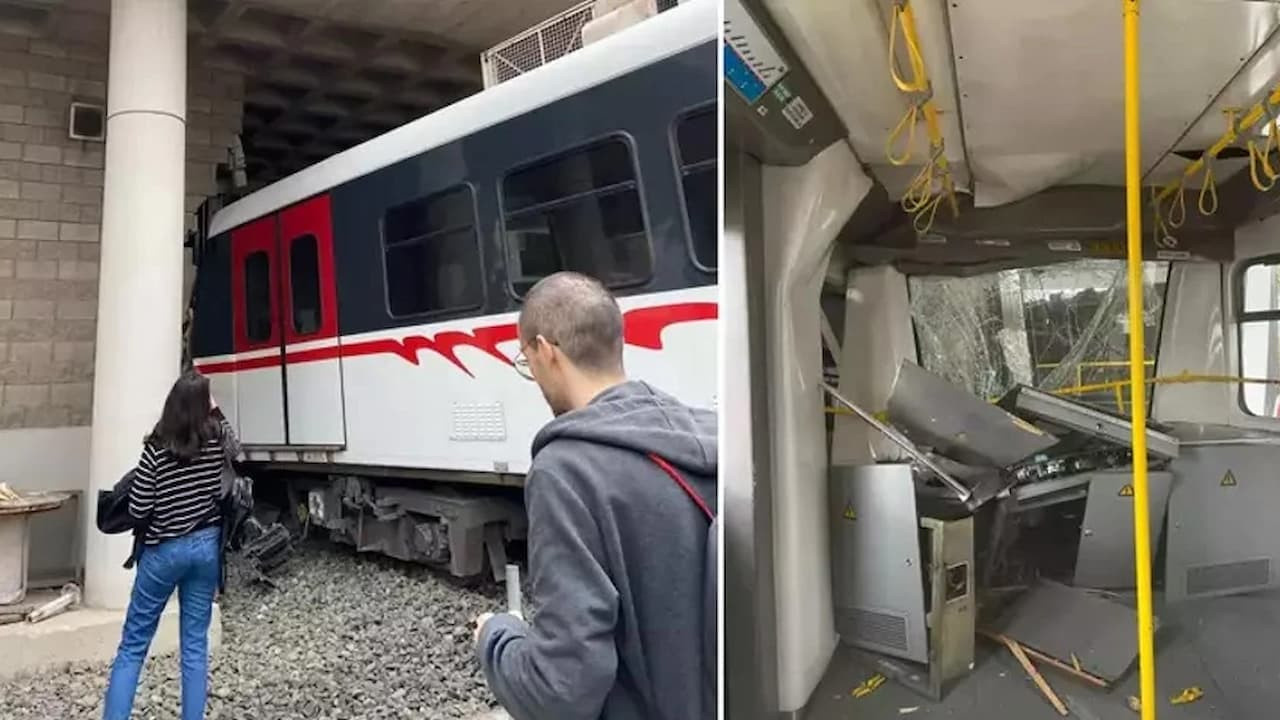 İzmir'de Beklenmedik Kaza: Metro Raydan Çıkıp Duvara Çarptı