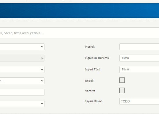 TCDD 62 İşçi Alımı İlanı! KPSS Şartsız ve KPSS 60 Puan Şartıyla İŞKUR Başvuru Ekranı