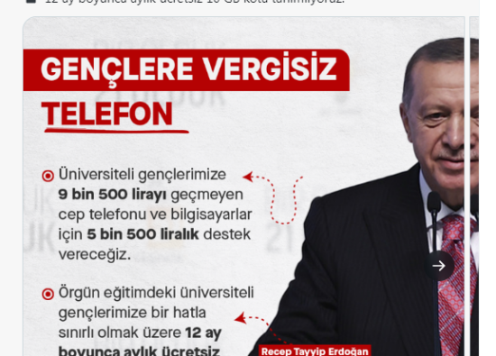 Cumhurbaşkanı Erdoğan Müjdeyi Verdi; Üniversite Öğrencilerine 5500 TL Bilgisayar Ve Cep Telefonu Desteği