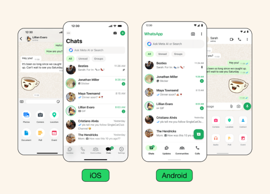 WhatsApp Yenilenen iOS ve Android Tasarımları