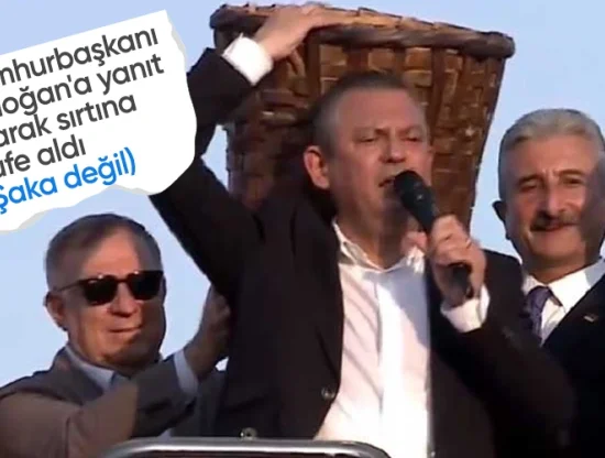 Özgür Özel Cumhurbaşkanı Erdoğan'a Yanıt Olarak Sırtına Küfe Aldı